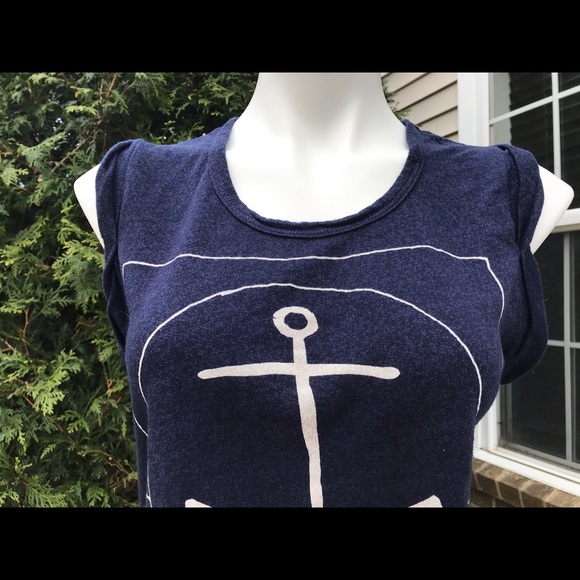 ❤️🌈🍀SUNDRY Navy Anchor top - Picture 6 of 8